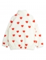 Preview: MINI RODINI Fleece Jacke Hearts - offwhite